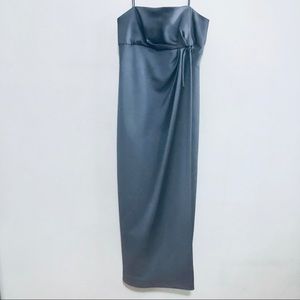 Vera Wang gray pillar long evening gown sz 8